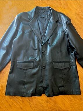 Roper Men’s Black Lambskin Leather Jacket 52L